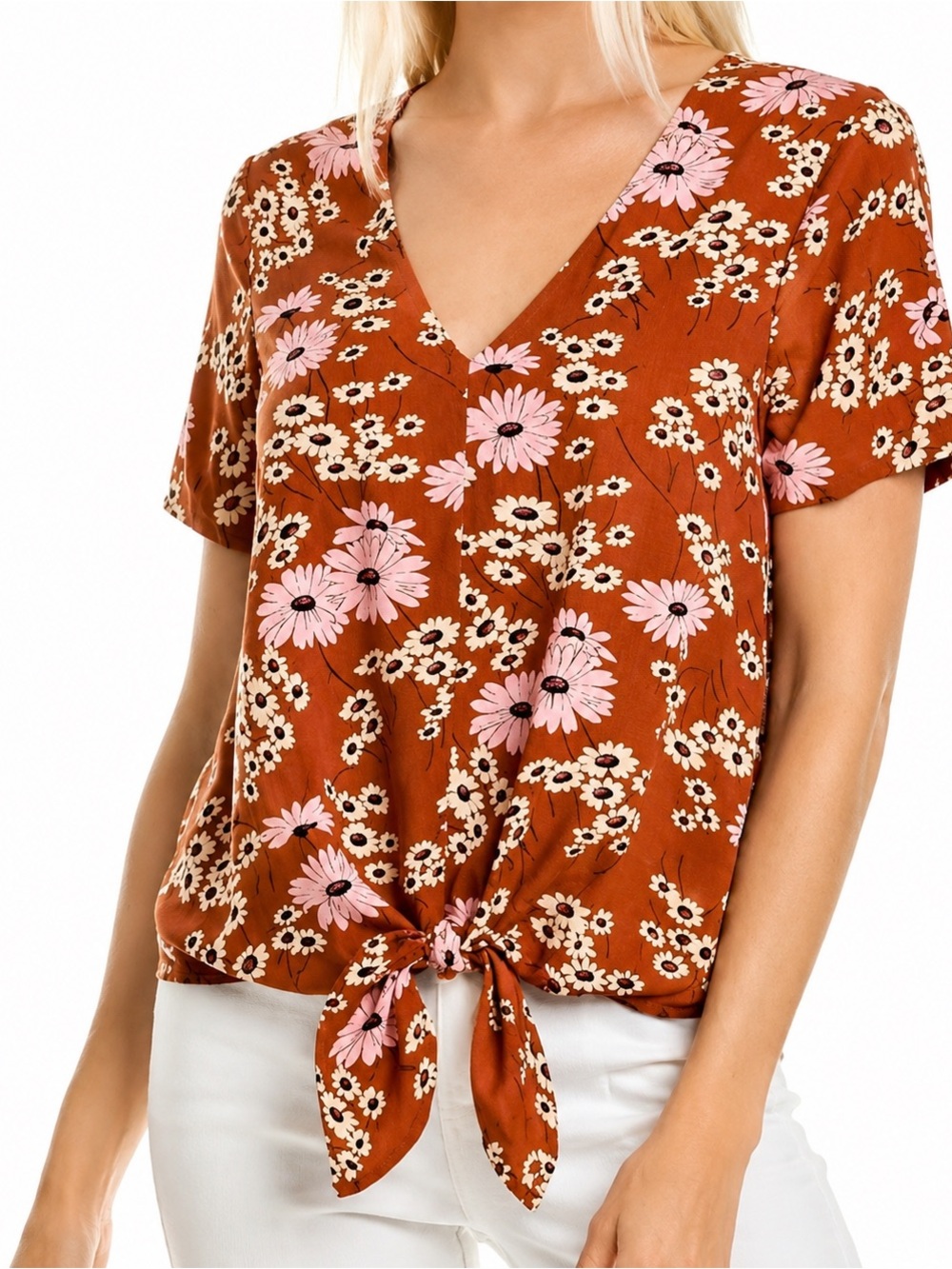 Madewell Novel tie front Hillside Daisies top, large